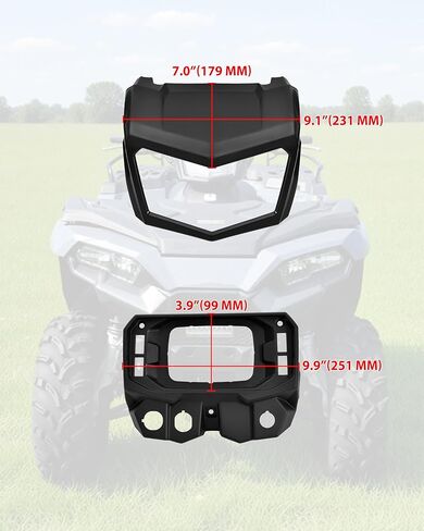 جراب غطاء المصباح الأمامي لملحقات Polaris Sportsman 570 450 2021+، لوحات دعامة حماية للمصباح الأمامي وإطار لوحة القيادة المركزية، استبدال #5457092-498، 5457091-070، قطعتان in Kuwait