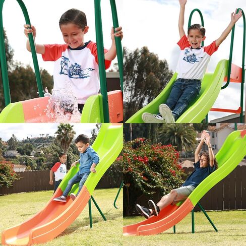 PLATPORTS Playground Slide - Big Backyard Freestanding Plastic Slide - 10 ft Outdoor Swing Set Slide for Kids Ages 4-8 in Saudi Arabia