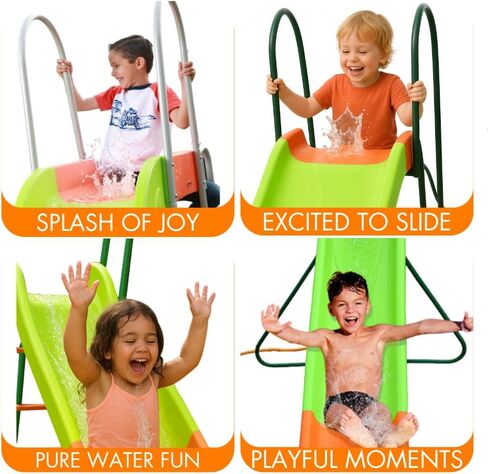 PLATPORTS Playground Slide - Big Backyard Freestanding Plastic Slide - 10 ft Outdoor Swing Set Slide for Kids Ages 4-8 in Saudi Arabia