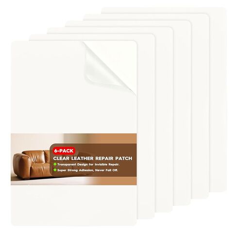 Transparent Leather Repair Patches, 5.5" x 8", 6 Sheets, Self-Adhesive Leather Repair Kit for Furniture, Sofas, Car Seats, Office Chairs and Vinyl Repair.（Transparent） in Saudi Arabia