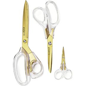 3 Pack Scissors all Purpose,Gold Office Scissors for Desk,Titanium Coating Forged Sharp Scissors,for Cutting Crafting Paper Art School Home Supplies in Kuwait