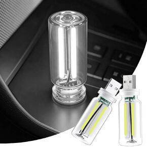 iFunyLED Car Interior USB LED Night Light, Portable Touch dimmable Car Ambient Lighting Kit, Retro Mini Transparent Glass Bottle Lamp Decorations for Vehicle Camping Bedroom Hallway, Pack of 2(Purple) in Saudi Arabia