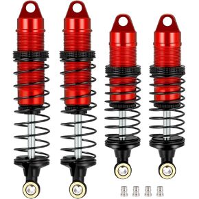 4PCS RC Car CNC Aluminum Shocks Front & Rear Threaded Shock Absorber Damper Assembled Set Compatible with 1/16 LOSI Mini-B Buggy Upgrades Parts Accessories (Red) in Kuwait