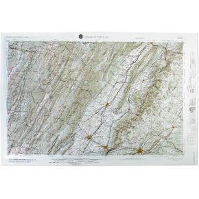 3D Charlottesville VA Regional Raised Relief Map | Topographic Wall Map | 31" x 20.5" | Blue Ridge & Shenandoah Terrain | Vacuum-Formed | Hubbard Scientific in Saudi Arabia