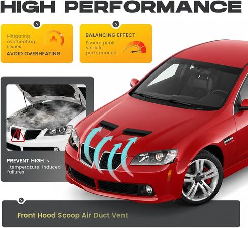 ALMULOO غطاء محرك السيارة تنفيس متوافق مع 2008-2009 Pontiac G8 استبدال لـ 92221708 92221709 غطاء محرك السيارة الأمامي أغطية مدخل الهواء تنفيس تبريد مغرفة البلاستيك (ABS) غير مكتمل أسود in Kuwait
