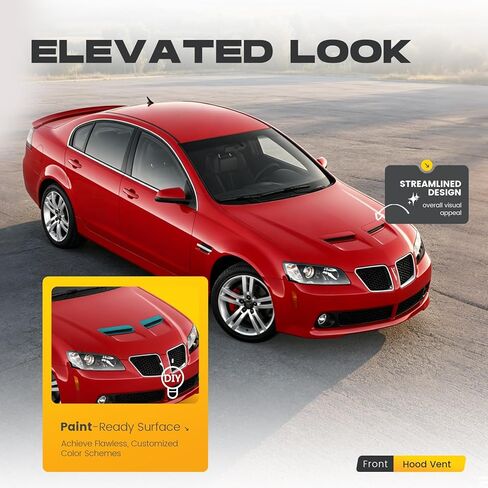 ALMULOO غطاء محرك السيارة تنفيس متوافق مع 2008-2009 Pontiac G8 استبدال لـ 92221708 92221709 غطاء محرك السيارة الأمامي أغطية مدخل الهواء تنفيس تبريد مغرفة البلاستيك (ABS) غير مكتمل أسود in Kuwait