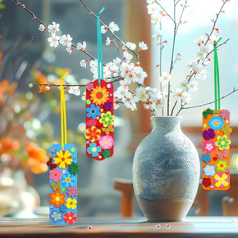 يتوهم الأرض زهرة الحرفية مجموعات الربيع الصيف الحرف DIY زهرة الإشارات المرجعية الخاصة بك مع ملصقات رغوة الأزهار للأطفال الطلاب المشاريع الفنية أنشطة التخييم تفضل الحفلات 24 مجموعة in Kuwait