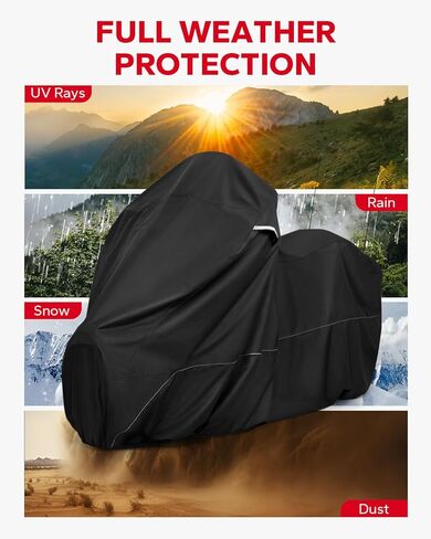 Amazicha Motorcycle Cover with Side Top Box Compatible with Harley Davidson Touring Ultra Limited Street Glide Road Glide Electra Glide, Waterproof Motorcycle Cover Outdoor Storage All Weather in Kuwait