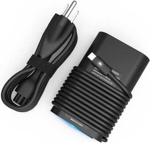 شاحن كمبيوتر محمول USB C 65W 45W - شاحن كمبيوتر Dell لأجهزة Latitude 5420 7420 5520 5430 7430 5530 5540 7530 7330 7400 5440 7440 7390 7320، سلك طاقة محول تيار متردد من النوع C لجهاز XPS 13 Chromebook 3100 in Saudi Arabia