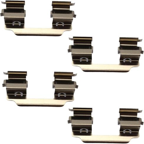 4x Front Brake Pad Shims Hardware Anti Rattle Clips Fitting Kit, Silver Metal Anti-Squeal Clips for Brake Pad Installation, LX0405 109-1648 MBA1648 KIT1035 in Saudi Arabia