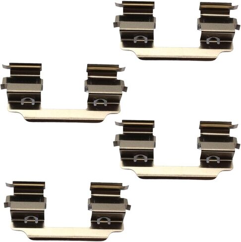 4x Front Brake Pad Shims Hardware Anti Rattle Clips Fitting Kit, Silver Metal Anti-Squeal Clips for Brake Pad Installation, LX0405 109-1648 MBA1648 KIT1035 in Saudi Arabia