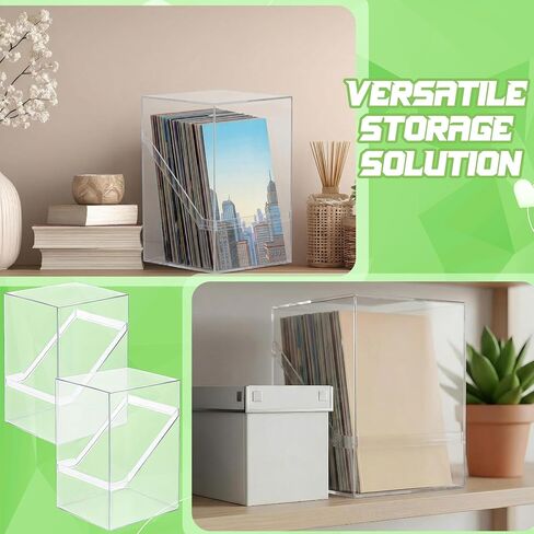 Novabright 2 Pack Clear Acrylic Comic Book Storage Boxes, 7.9 x 7.5 x 11.4 Inch Comic Book Organizer Boxes, Sturdy Bins Cabinets with Lids, Suitable for Magazine Collection and Displaying Collectible in Kuwait