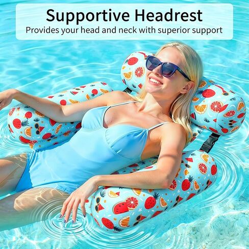 Inflatable Pool Floats for Adults ，2 Pack Floating Lounge Chair & Pool Noodle, Thickened Durable Design with Air Pump, Ideal for Summer Pool Parties, Beach & Lake Relaxation in Saudi Arabia