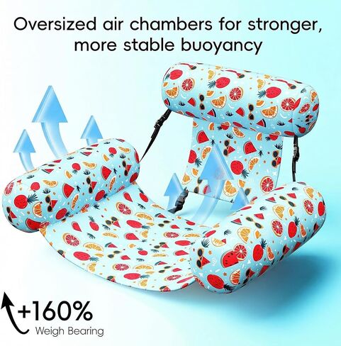 Inflatable Pool Floats for Adults ，2 Pack Floating Lounge Chair & Pool Noodle, Thickened Durable Design with Air Pump, Ideal for Summer Pool Parties, Beach & Lake Relaxation in Saudi Arabia