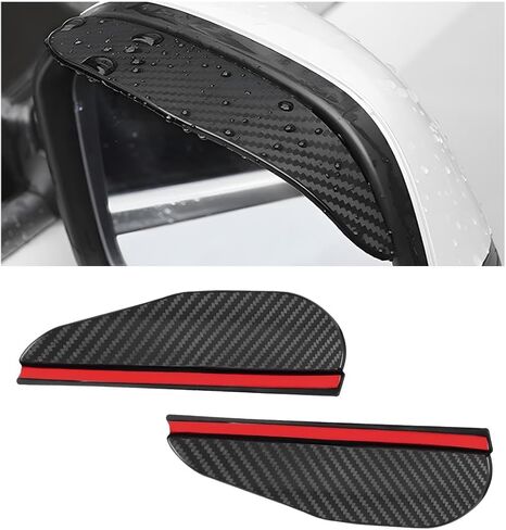 2 PCS Mirror Rain Visor Eyebrow, Waterproof PVC Car Exterior Rearview Mirror Rain Guard, Rainproof Side Mirrors Cover Sun Visor Protector for SUV Truck Sedan, Car Accessories (Black) in Kuwait
