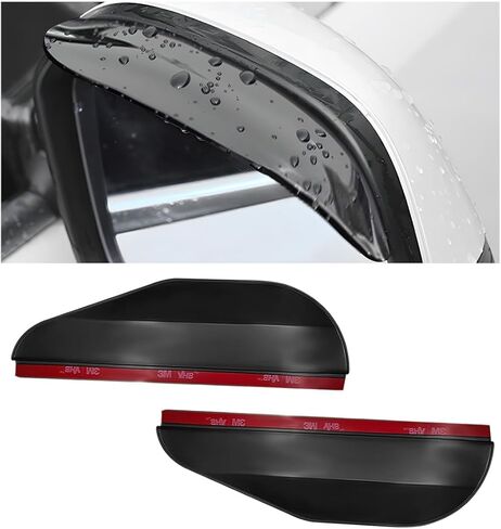 2 PCS Mirror Rain Visor Eyebrow, Waterproof PVC Car Exterior Rearview Mirror Rain Guard, Rainproof Side Mirrors Cover Sun Visor Protector for SUV Truck Sedan, Car Accessories (Black) in Kuwait
