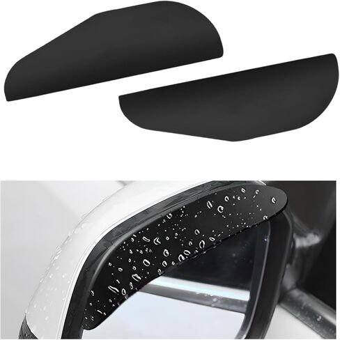 2 PCS Mirror Rain Visor Eyebrow, Waterproof PVC Car Exterior Rearview Mirror Rain Guard, Rainproof Side Mirrors Cover Sun Visor Protector for SUV Truck Sedan, Car Accessories (Black) in Kuwait