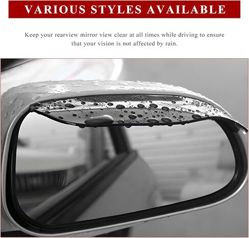 2 PCS Mirror Rain Visor Eyebrow, Waterproof PVC Car Exterior Rearview Mirror Rain Guard, Rainproof Side Mirrors Cover Sun Visor Protector for SUV Truck Sedan, Car Accessories (Black) in Kuwait
