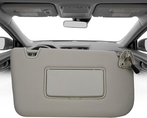 Dasbecan Left Driver Side Sun Visor Compatible with 2014-2020 Nissan Rogue (Not Fit Select/Sport) Sunshade with Light Replace# 96401-4BA3E 96401-4BA1D(Gray) in Kuwait