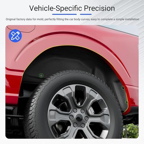 Xipoo Rear Wheel Well Guard Compatible with 2021-2025 Ford F150 Wheel Well Liner Tire Inner Fender Replacement for 2021-2025 Ford F-150 Accessories in Kuwait