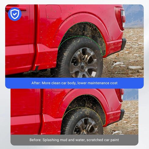 Xipoo Rear Wheel Well Guard Compatible with 2021-2025 Ford F150 Wheel Well Liner Tire Inner Fender Replacement for 2021-2025 Ford F-150 Accessories in Kuwait