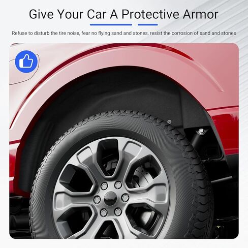 Xipoo Rear Wheel Well Guard Compatible with 2021-2025 Ford F150 Wheel Well Liner Tire Inner Fender Replacement for 2021-2025 Ford F-150 Accessories in Kuwait