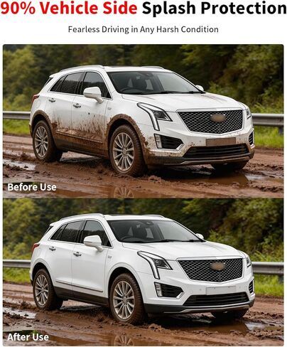 No Drill Mud Flaps for 2017-2024 Cadillac XT5 SUV,Heavy Duty Front & Rear OEM Mud Guards,All Weather Splash Guards Set for Luxury/Premium/Livery Models,Not Fit Sport with Running Boards & Side Skirts in Saudi Arabia