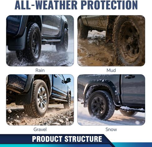 PIT66 Front Heavy Duty Molded Mud Flaps w/Screw 2Pcs Compatible with Toyota Tacoma 2005-2015 Splash Guards Mudguard Molded Mud Flaps in Kuwait