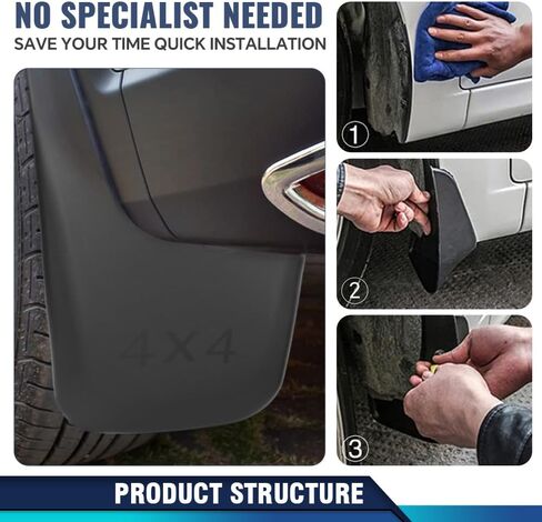 PIT66 Front Heavy Duty Molded Mud Flaps w/Screw 2Pcs Compatible with Toyota Tacoma 2005-2015 Splash Guards Mudguard Molded Mud Flaps in Kuwait