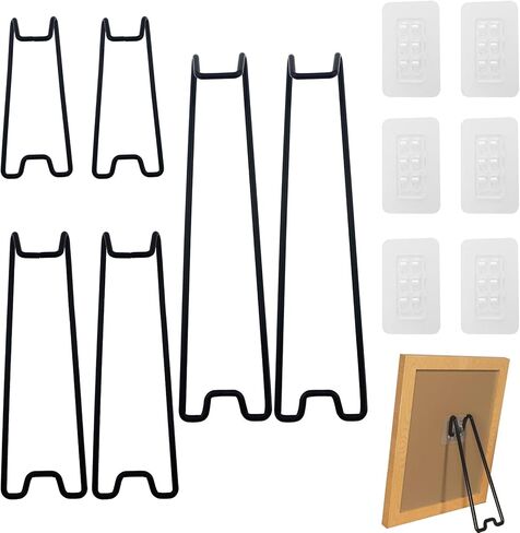 QAZXCDEW-Self Adhesive Picture Frame Stand, 3 Sizes Photo Frame Stand With Easel Back (2 Small, 2 Medium, 2 Large) For 5x7 To 11x14 Inch Frames-6 Pcs in Saudi Arabia