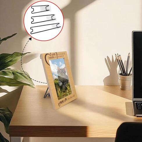 QAZXCDEW-Self Adhesive Picture Frame Stand, 3 Sizes Photo Frame Stand With Easel Back (2 Small, 2 Medium, 2 Large) For 5x7 To 11x14 Inch Frames-6 Pcs in Saudi Arabia