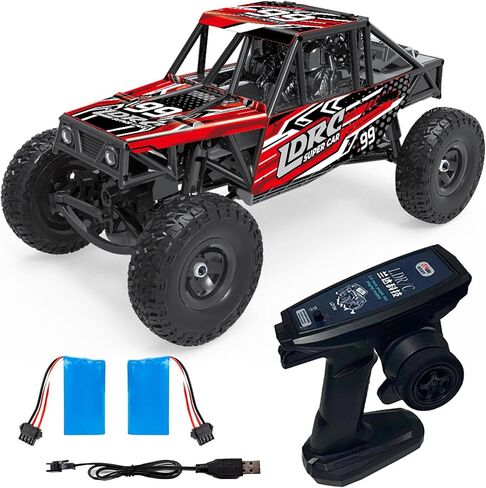 FLYCOLOR 1/18 Pipe Frame Climbing Car Remote Control 4WD Model Ld18499 Ready to Play Climbing Off Road Crawler Cars (Blue) in Saudi Arabia