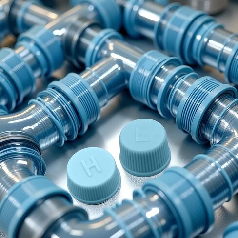 قطعتان من أغطية الصمامات البديلة الزرقاء لمكيف هواء السيارة - أغطية منافذ شحن نظام التيار المتردد R134a المقاومة للتسرب (الضغط العالي والمنخفض) - صمامات تكييف الهواء للسيارات in Kuwait
