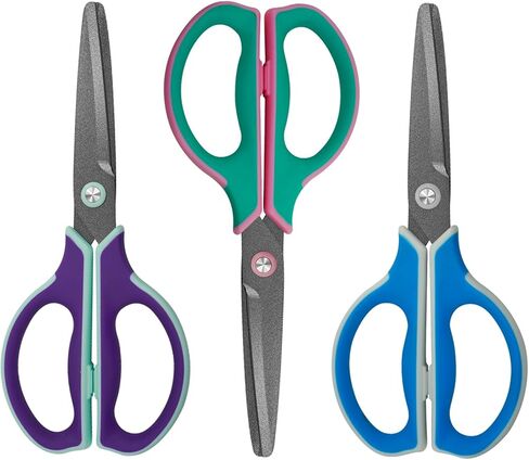3 Pack 7" Titanium Non-Stick Coated Scissors，Professional Stainless Steel Comfort Grip, All Purpose,Suitable School,Homes and Craft Supplies. in Saudi Arabia