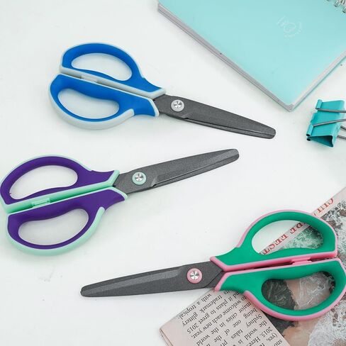 3 Pack 7" Titanium Non-Stick Coated Scissors，Professional Stainless Steel Comfort Grip, All Purpose,Suitable School,Homes and Craft Supplies. in Saudi Arabia