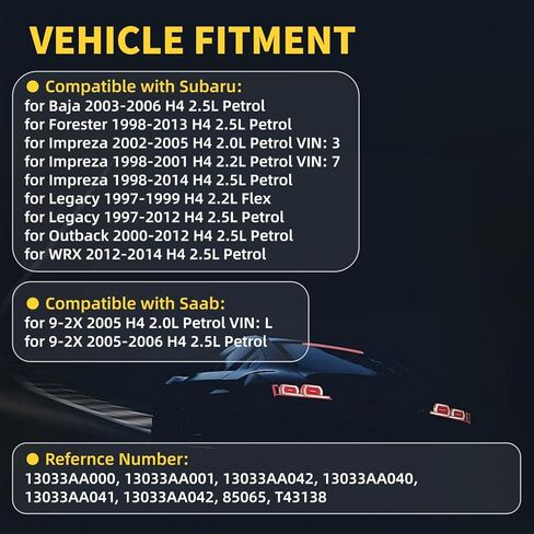 شداد حزام القيادة 85065 مناسب لسوبارو فورستر/أوت باك/WRX/إمبريزا/ليجاسي/باجا 1997-2014 H4 2.0L/2.2L/2.5L، لشدادات بكرة البنزين Saab 9-2X 05-06 H4 2.0L/2.5L in Kuwait