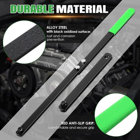 Meonum 13Pcs Universal Serpentine Belt Tool Kit with Bag, Includes 3/8" & 1/2" Drive Belt Adjust Tightener Wrench, 4 Shallow Sockets, 3 Crowfoot, 2 Pairs Hex Cushion Stop Screw, Automotive Maintenance in Saudi Arabia