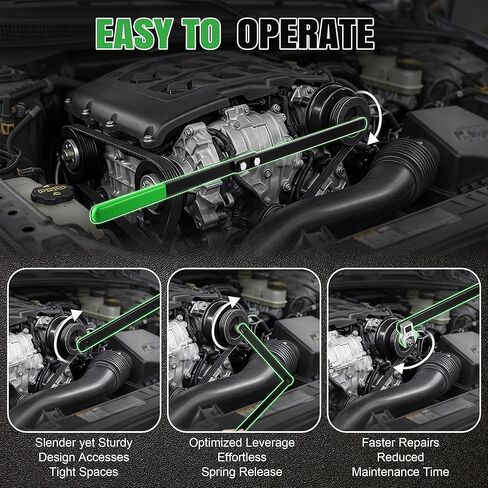 Meonum 13Pcs Universal Serpentine Belt Tool Kit with Bag, Includes 3/8" & 1/2" Drive Belt Adjust Tightener Wrench, 4 Shallow Sockets, 3 Crowfoot, 2 Pairs Hex Cushion Stop Screw, Automotive Maintenance in Saudi Arabia