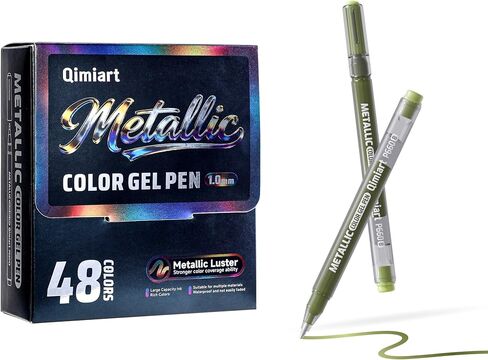 languo Metallic Gel Pens, 48 Colors Glitter Gel Pens for Coloring, 1.0mm Bold Tip Glitter Pens for DIY Crafts, Glass, Wood, Stone, Painting & Drawing Art Supplies in Saudi Arabia