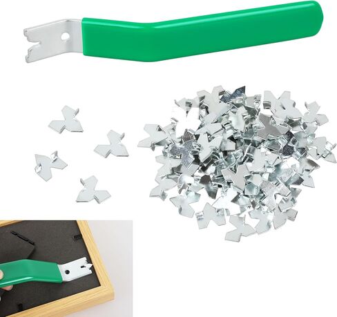 Push Mate and Glazier's Point Driver Tool for Picture Frame Backing Clips, Includes 100 Glazier Points in Saudi Arabia