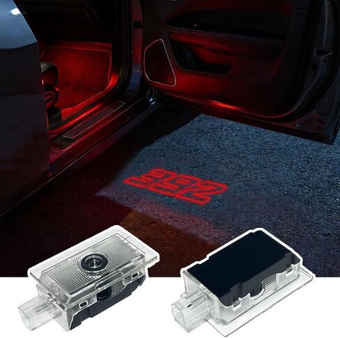 Door Projector Lights,HD Welcome Light Logo Shadow Lamp,No Fade No Blur Plug,Play Courtesy Light For Dodge Charger Daytona Hellcat Accessories (Red 392) in Saudi Arabia