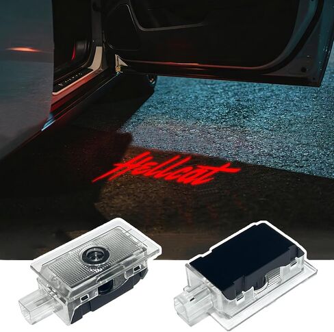 Door Projector Lights,HD Welcome Light Logo Shadow Lamp,No Fade No Blur Plug,Play Courtesy Light For Dodge Charger Daytona Hellcat Accessories (Red 392) in Saudi Arabia