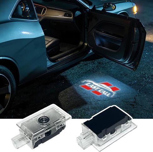 Door Projector Lights,HD Welcome Light Logo Shadow Lamp,No Fade No Blur Plug,Play Courtesy Light For Dodge Charger Daytona Hellcat Accessories (Red 392) in Saudi Arabia