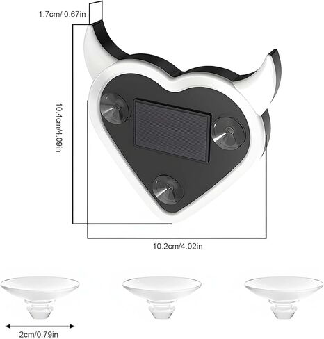 ضوء محيط LED للسيارة على شكل قلب | 7 ألوان RGB | شحن بالطاقة الشمسية وUSB | 5 أوضاع | ديكور النوافذ الخلفية والجانبية | هدية رومانسية لعيد الميلاد وعيد الحب in Kuwait