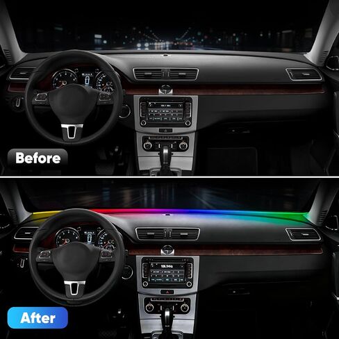 LED Strip Lights for Car Windshield 59in, RGB Ambient Lighting Car Interior with Noise Reduction, 16 Million Colors, Music Mode and Smart Control Car LED Lights Interior in Saudi Arabia