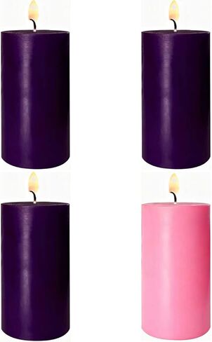 4 Pack Sage-Green Pillar Candles, 2x4 Inch, Long-Lasting, Dripless and Smokeless Unscented Candles, Ideal for Home Décor, Parties Weddings and Relaxation in Saudi Arabia
