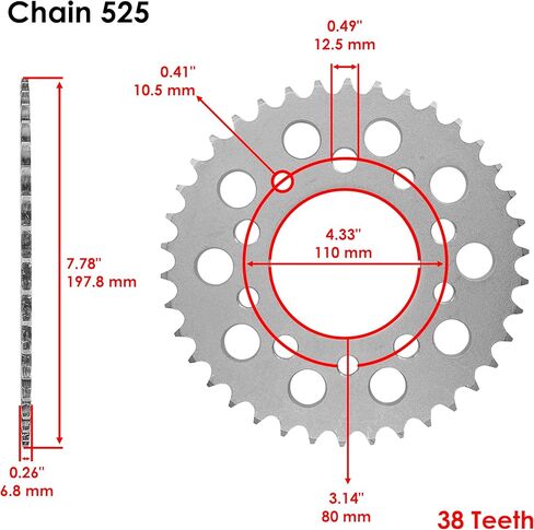 Caltric Drive Chain & Sprockets Kit Compatible with Honda CB750 Nighthawk 750 1991 1992 1993-2003 in Kuwait