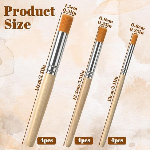 12 Pcs Bristle Stencil Brushes for Stenciling Painting on Wood Wall, Stencil Brush Set, DIY Art Crafts, Acrylic Oil Watercolor Painting Projects (3 Sizes) in Kuwait