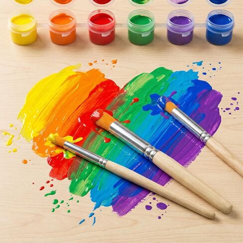 12 Pcs Bristle Stencil Brushes for Stenciling Painting on Wood Wall, Stencil Brush Set, DIY Art Crafts, Acrylic Oil Watercolor Painting Projects (3 Sizes) in Kuwait