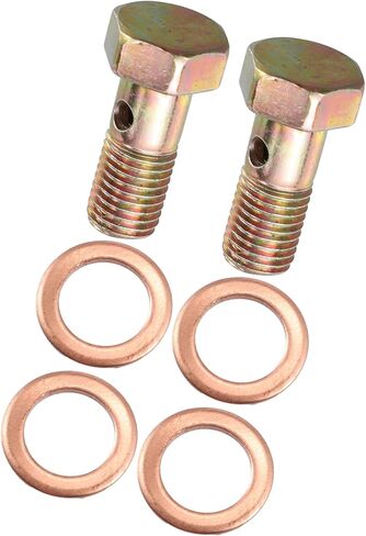 2 مجموعة مسمار بانجوي تركيب الفرامل طقم محوّل M8x1.25 خط الفرامل الموضوع مسمار بانجوي مع الفواصل 8 مللي متر استبدال مادة متينة in Kuwait